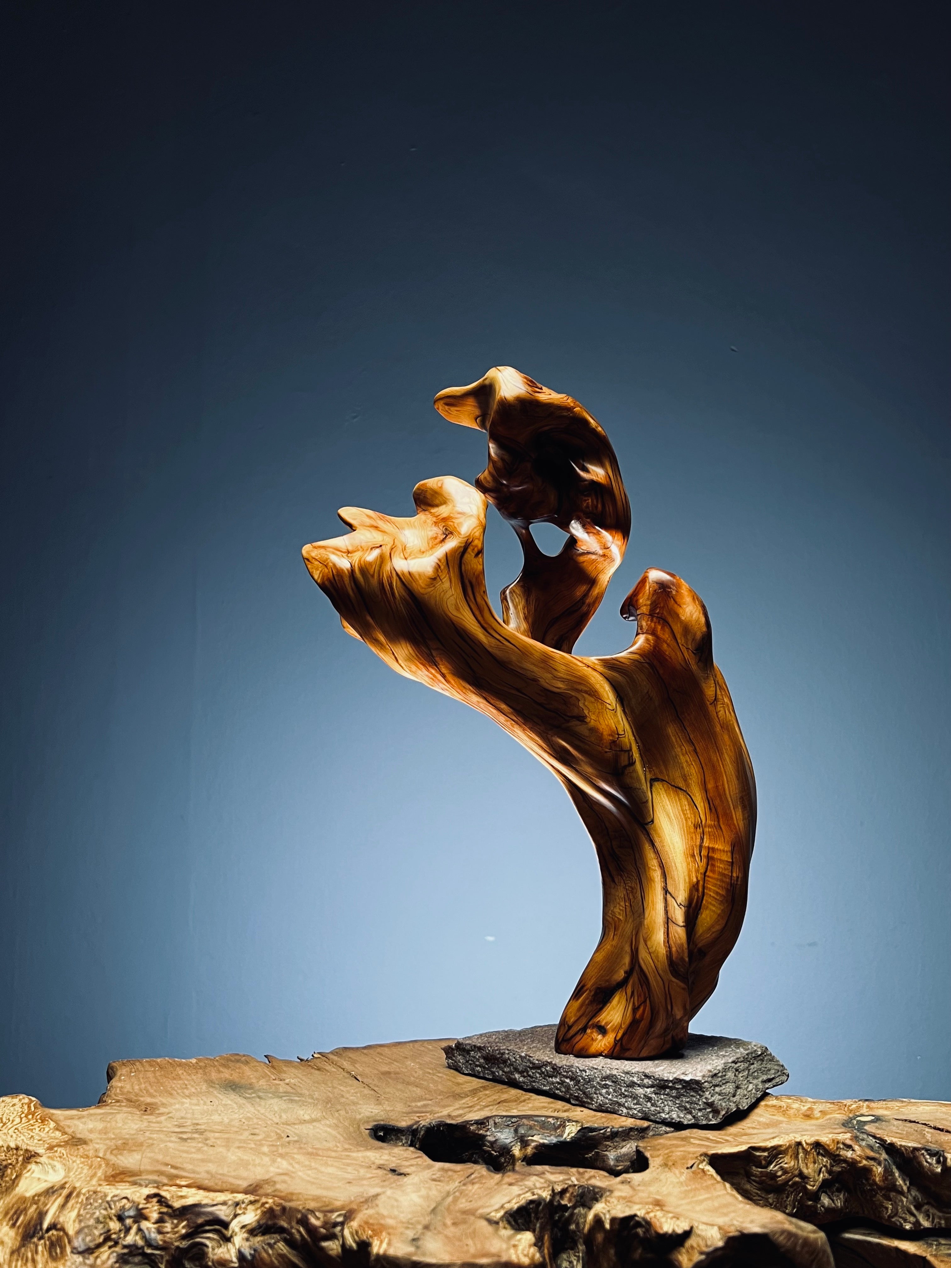 Slow Wood - Flame - Azure - Smaller (Woodwork)