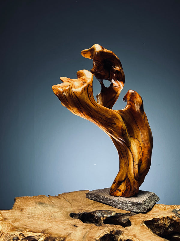 Slow Wood - Flame - Azure - Smaller (Woodwork)