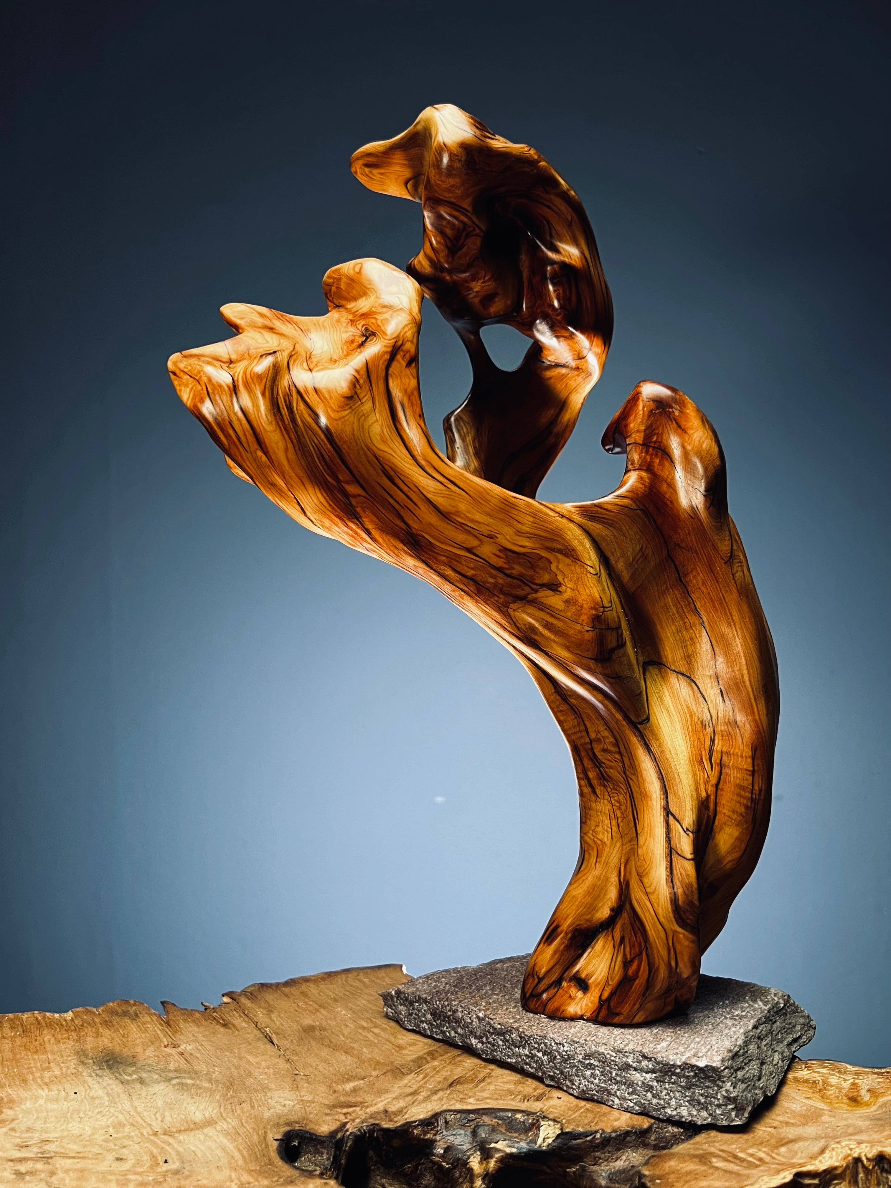 Slow Wood - Flame - Azure - Smaller (Woodwork)