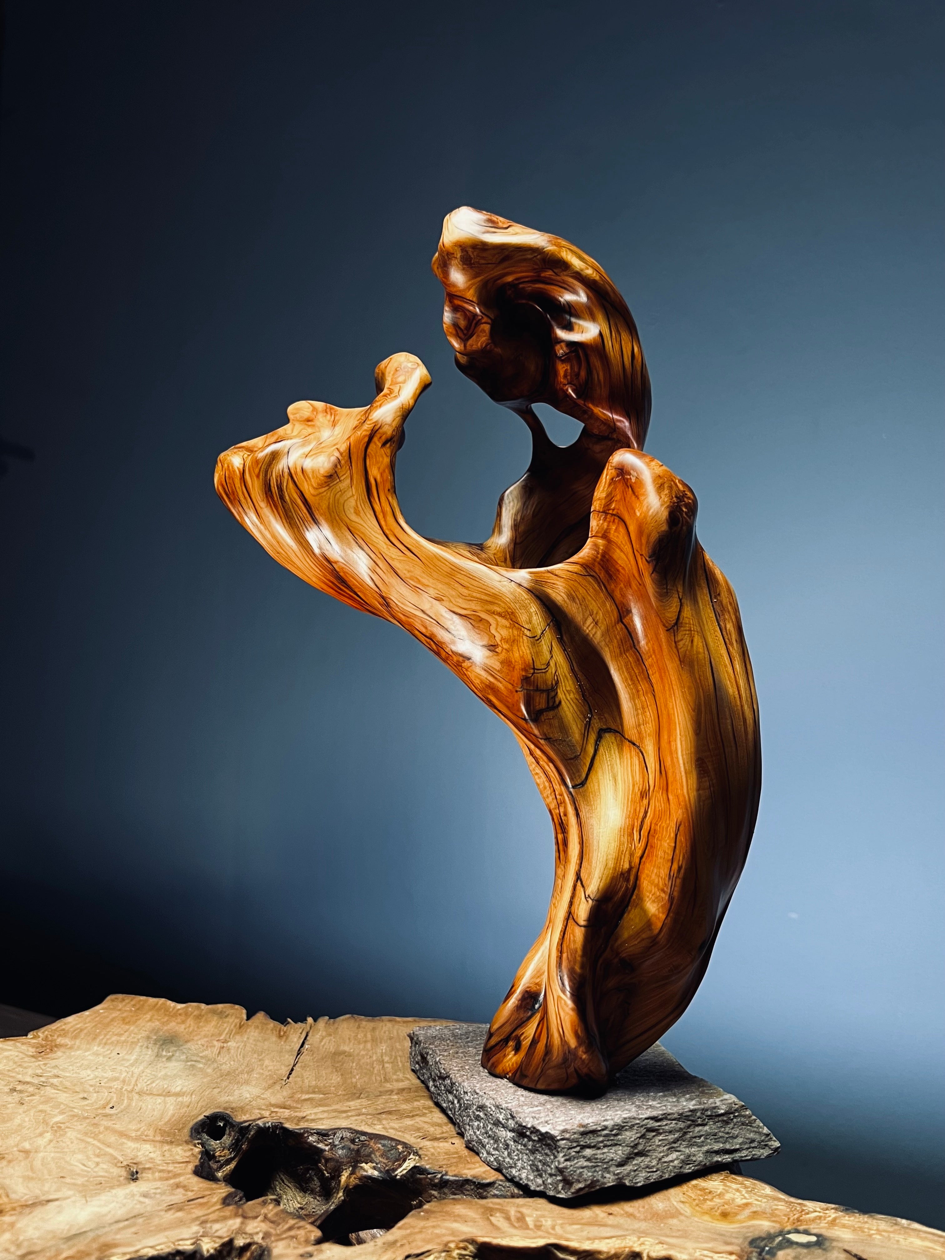 Slow Wood - Flame - Azure - Smaller (Woodwork)