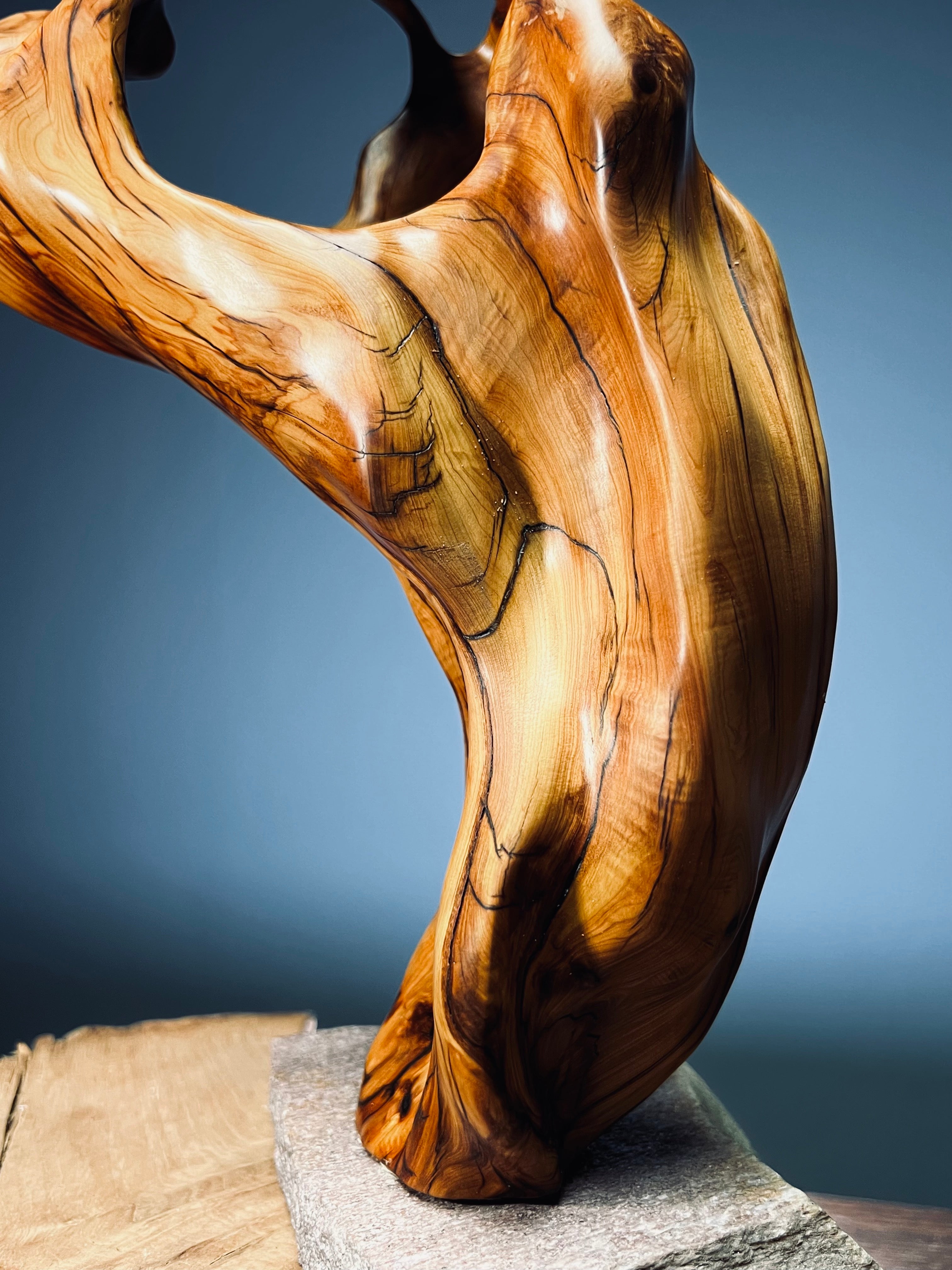 Slow Wood - Flame - Azure - Smaller (Woodwork)