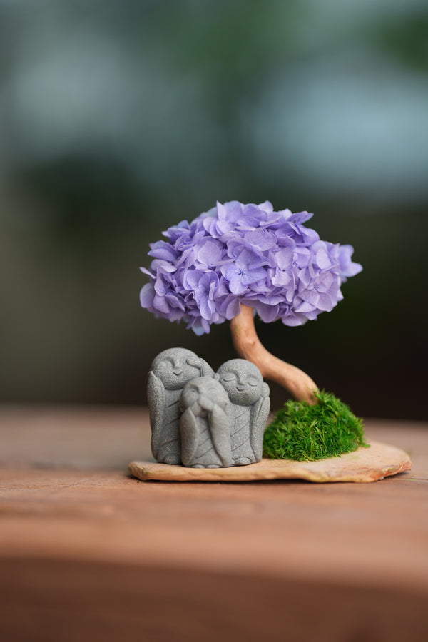 A Small Tree in the East - Purple Heart - Trio of No Evil (Preserved Plants)